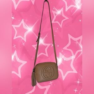 Gucci Tan Soho Disco Crossbody Bag with Tassel